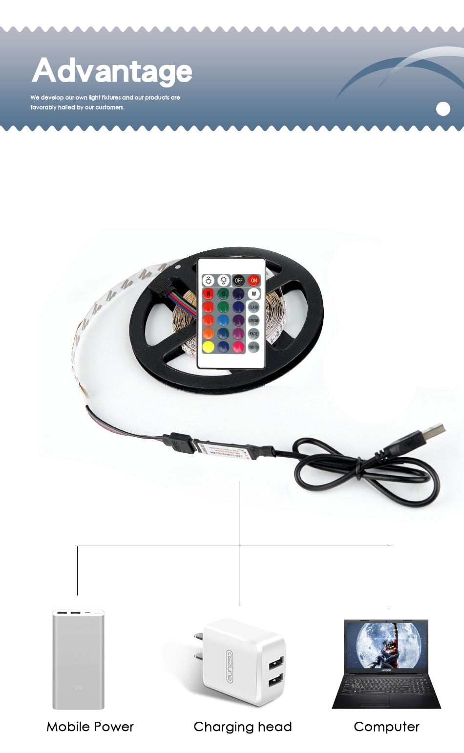 5v Flexible USB LED Strip Light Lamp