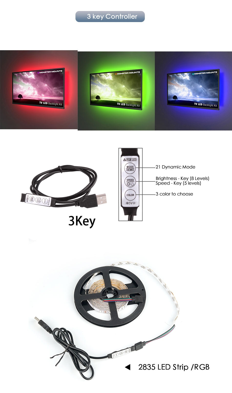5v Flexible USB LED Strip Light Lamp