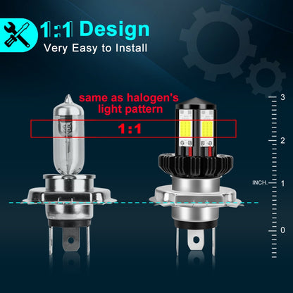 Motorcycle Headlight Bulbs H6 BA20D H4 LED Hi Lo beam Moto LED Headlight Motorbike LED Lamps Conversion Kit Bulbs 1200LM 6000K