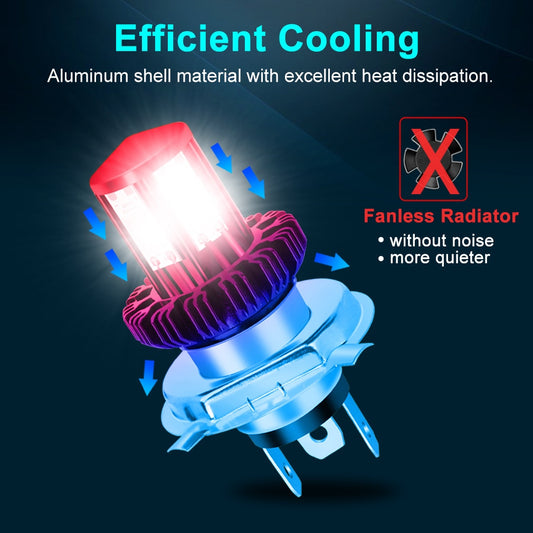 Motorcycle Headlight Bulbs H6 BA20D H4 LED Hi Lo beam Moto LED Headlight Motorbike LED Lamps Conversion Kit Bulbs 1200LM 6000K